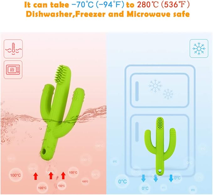 Cactus Teether, Baby Teething Toys for Babies 0-6 Months 6-12 Months