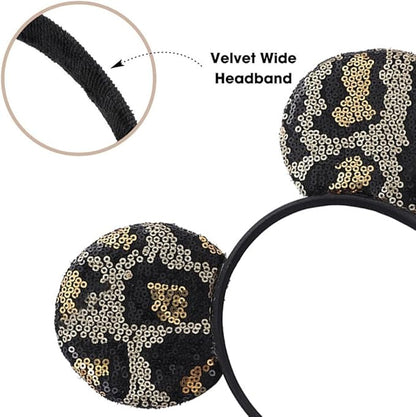 JIAHANG Leopard Mouse Ears Headband, Park Festival Party Decoration Costume