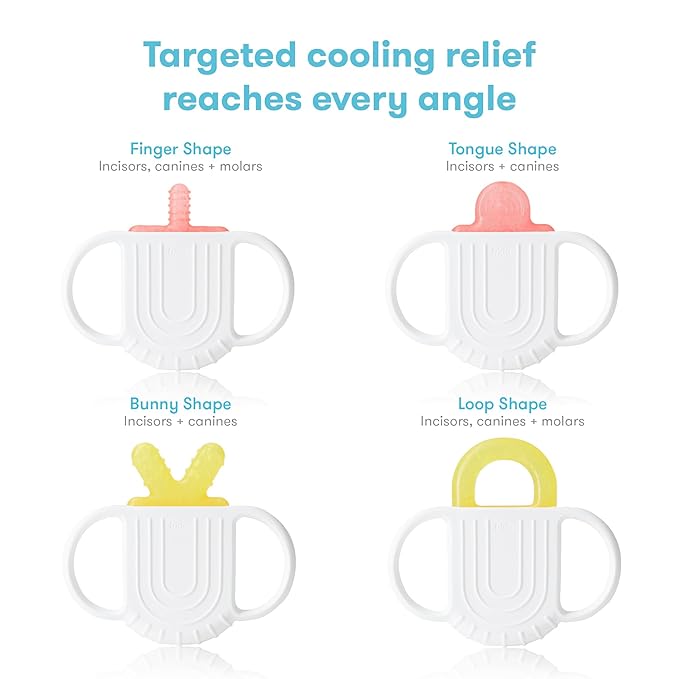 Frida Baby Teething Relief Not-Too-Cold-to-Hold Baby Teether | BPA-Free Silicone
