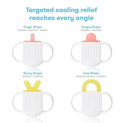 Frida Baby Teething Relief Not-Too-Cold-to-Hold Baby Teether | BPA-Free Silicone