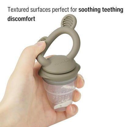 PandaEar 3 Pack Baby Fruit & Food Feeder Pacifier, Silicone Feeder Pacifier with 3 Sizes Pouches for Babies Toddlers Infants Kids