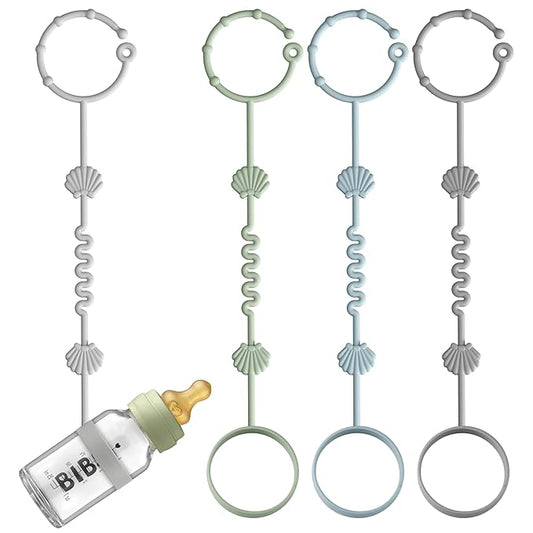 Toy Safety Straps for Baby, Pack of 4 Adjustable Stretchable Sippy Cup Straps 3)