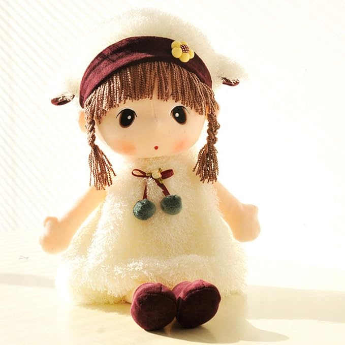Plush Baby Doll Girl with Clothes, 17.7 Sweetheart Rag Doll Cozy Cuddle Soft Baby Doll for Kids Babies