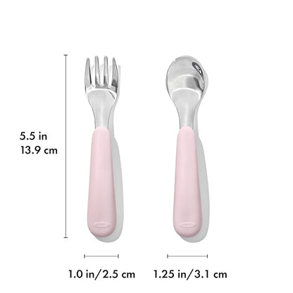 OXO Tot Fork and Spoon Set - Blossom