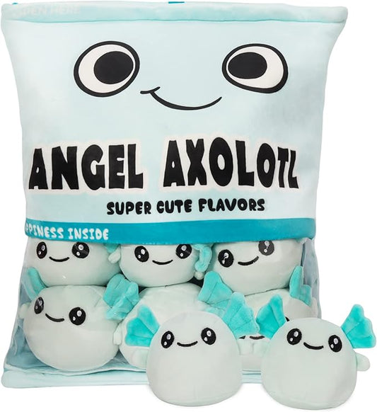 Axolotl Plush Pillow Throw Pillow, Cute Axolotl Plush Toys Doll (6 pcs,