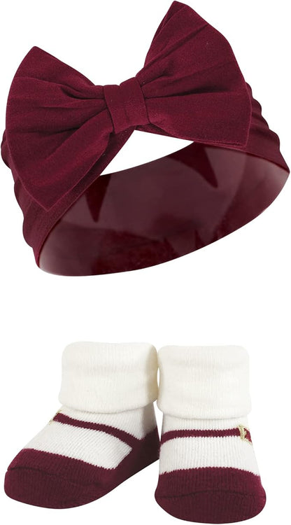 Hudson Baby Girl's Headband and Socks Giftset