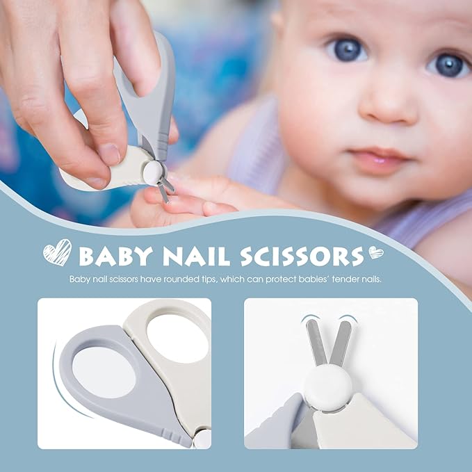 Baby Nail Clippers Set, Baby Nail Kit with Cute Case, Infant Manicure and Pedicure Health Grooming Care Can for Newborn, Kids and New Parents As Shower Gifts (Black Penguin)