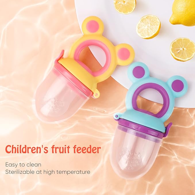 Baby Solids/Frozen Fruit Feeder Pacifier, Infant Teether Toy 4M+ 2-Pack (Mickey