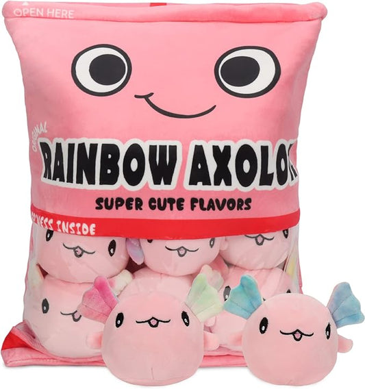 Axolotl Plush Pillow Throw Pillow, Cute Axolotl Plush Toys Doll (6 pcs,