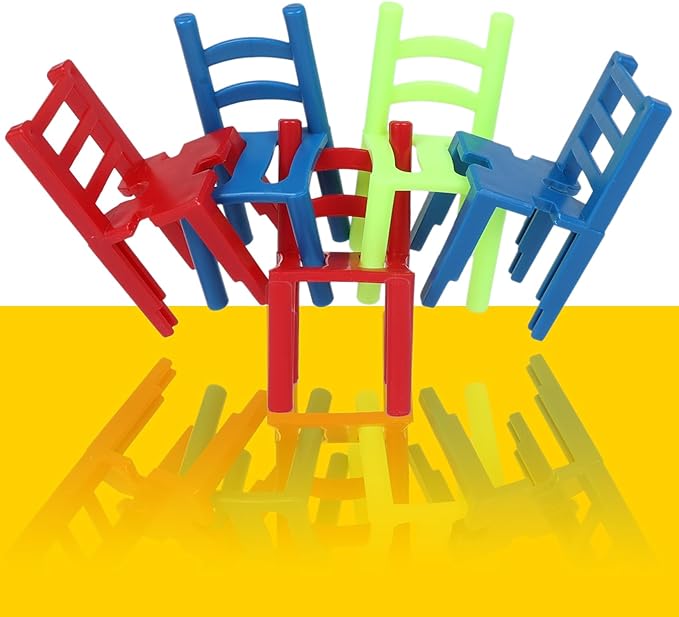 24 Piece Colorful Stacking Chair Set, Stacking Montessori Toys for Early Childhood Education