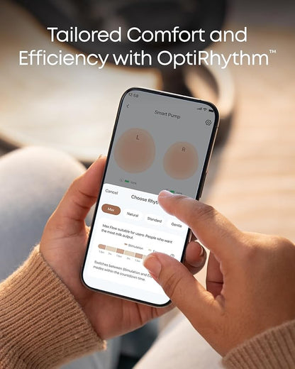 eufy Heated Wearable Breast Pump S1 Pro, Slim Hands-Free Breast Pump with Industry-Leading HeatFlow™ Tech, Wireless Charging Case, App-Controlled OptiRhythm™, Hospital-Grade Suction, in-Bra Use