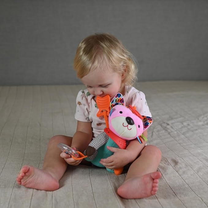 Maple Toys - 5-in-1 Multi-Sensory Plush Toy with Teethers, Rattles