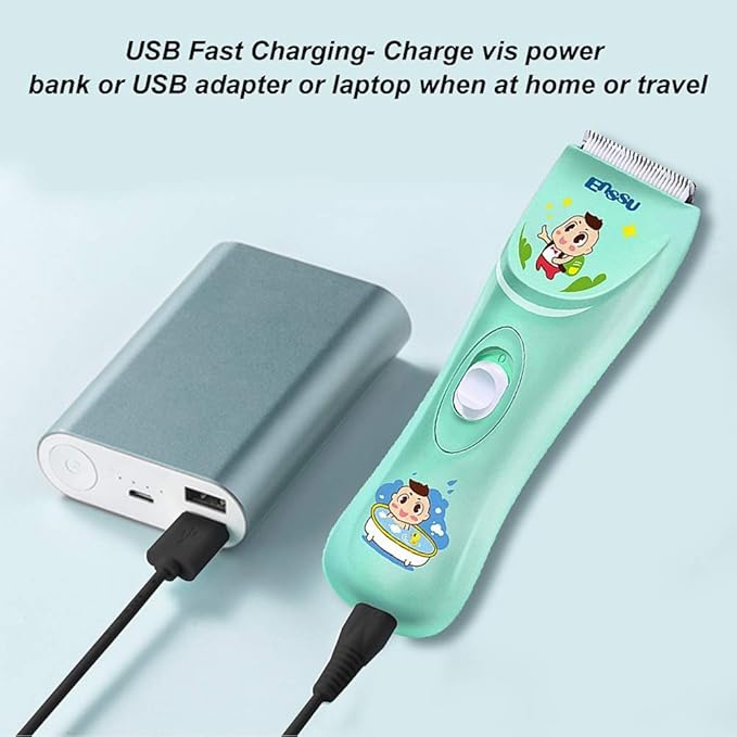 ENSSU Baby Hair Clippers, Lower Noise Haircut Trimmers for Children with Autism and Sensory Sensitivity, Babies Infant Kids Waterproof Hair Cutting Kits