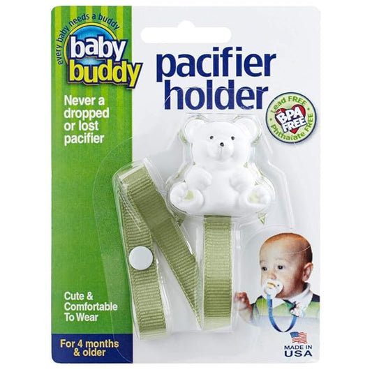 Baby Buddy Pacifier Clip Holder, Newborn Essential with Universal Fit for all Binky and Teether Brands 4+ Months, 1 Pack