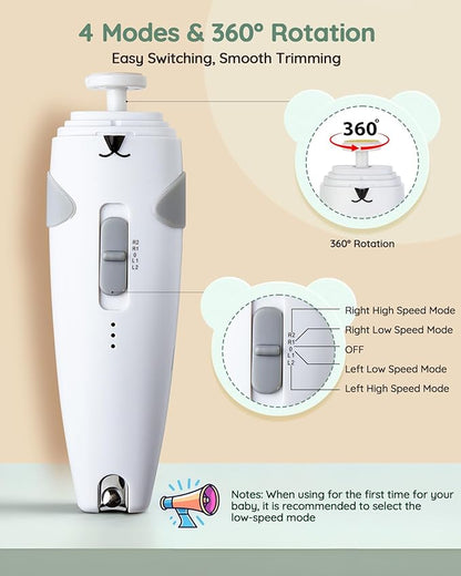 Lilian&Gema Baby Healthcare and Grooming Kit, 28-in-1 Rechargeable Nail Trimmer Electric Set, Dual Auto Light Baby Nail Care Kit, Portable Newborn Nursery Health Care Set for Infant Toddlers Boy Girl