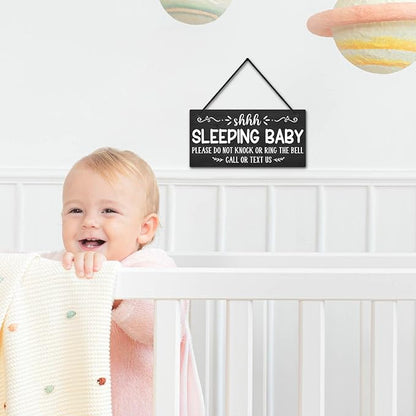Putuo Decor Baby Sleeping Door Sign for Front Door PVC