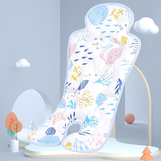 Gel Car Seat Cooler Pad, Summer Soft Breathable Cooling Pad Ice Cushion for Babies, Washable Summer Cooler Mat for Stoller, High Chair, Safety Seat