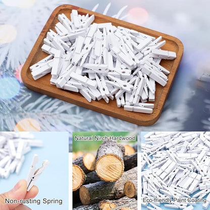 Clothes Pins, 130 Pcs Wooden Clothes Pins 1.4 Inch