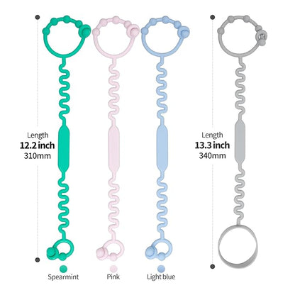 Toy Straps for Baby, Pacifier Holder Clip with Self-Adjusting Bayonet (4 pcs)