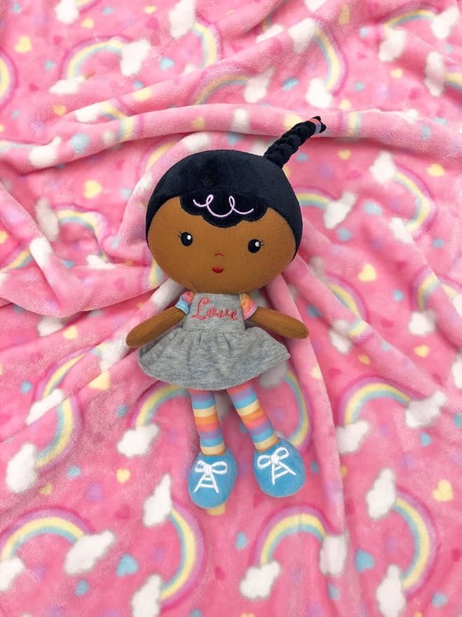 Baby Starters Plush Snuggle Buddy Black Baby Doll, Willow 11 inch