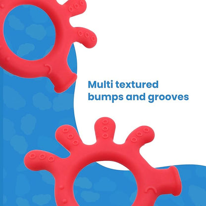 Silicone Baby Finger Teether Toy - Handheld Teething Relief Toy for Babies, Toddlers