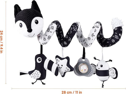 Infant Baby Black Fox Spiral Plush Activity"