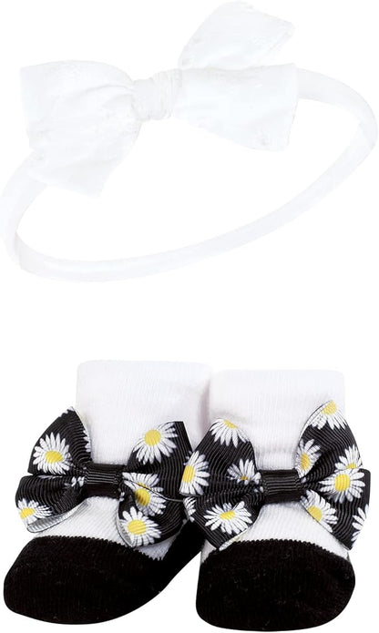 Hudson Baby Girl's Headband and Socks Giftset