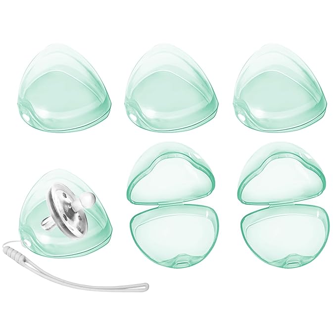 Pacifier Case,6 Pack BPA Free Pacifier Holder Case with Lanyard for Diaper Bag