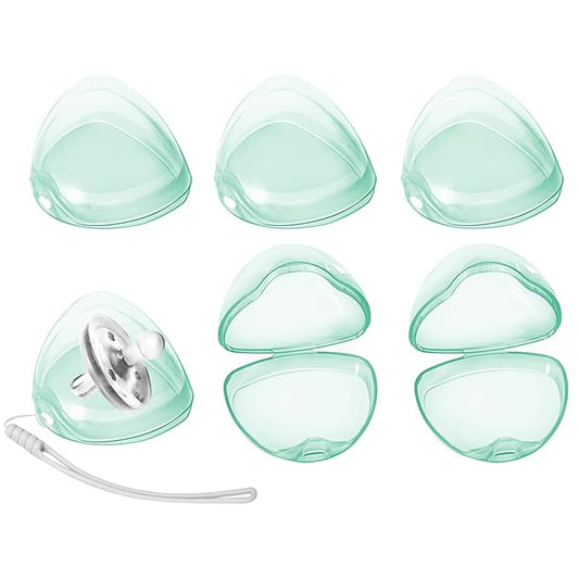 Pacifier Case,6 Pack BPA Free Pacifier Holder Case with Lanyard for Diaper Bag
