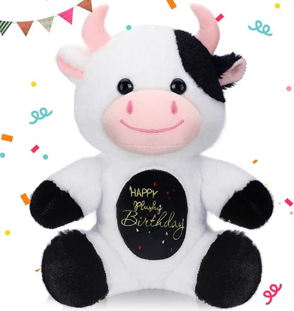 HyDren 9.8" Happy Plushy Birthday Cow Toys Cow Stuffed Animals
