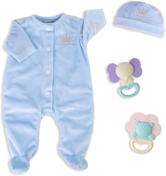Aori Reborn Baby Dolls Clothes 20 inch Outfit Blue Set 18-20 Inch