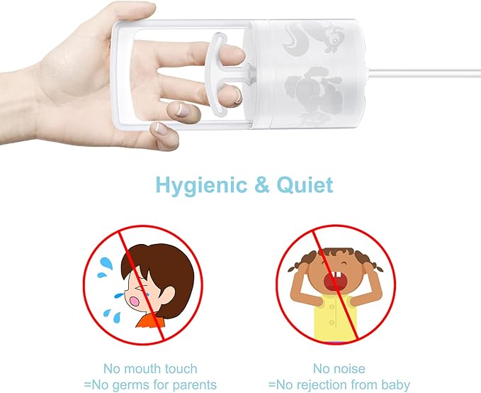 Nasal Aspirator for Baby and Toddler Nose Clearing with Hand Pump and Non-Invasive Tip for Quick, Quiet Suction (2 Fingers