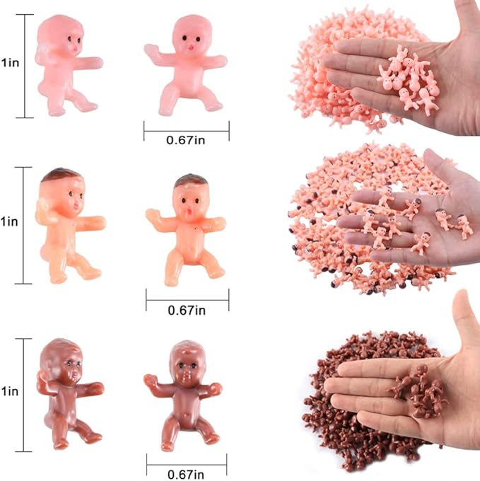 240 PCS Mini Plastic Babies Dolls, 1 Inch Small King