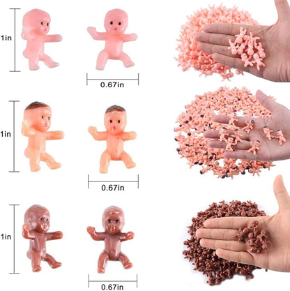 240 PCS Mini Plastic Babies Dolls, 1 Inch Small King