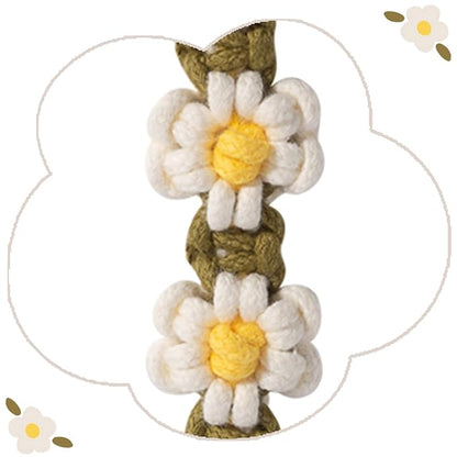Braided Pacifier Clip for Boys Baby Girls Floral Daisy Macrame