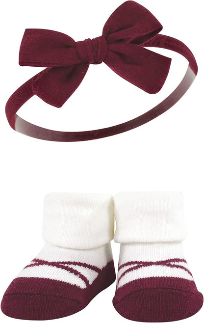 Hudson Baby Girl's Headband and Socks Giftset