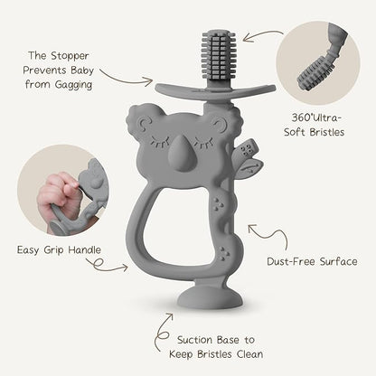 Moonkie Teething Toy, Safe & Easy to Hold BPA Free Silicone Teethers 360Â° Baby 6-12 Months
