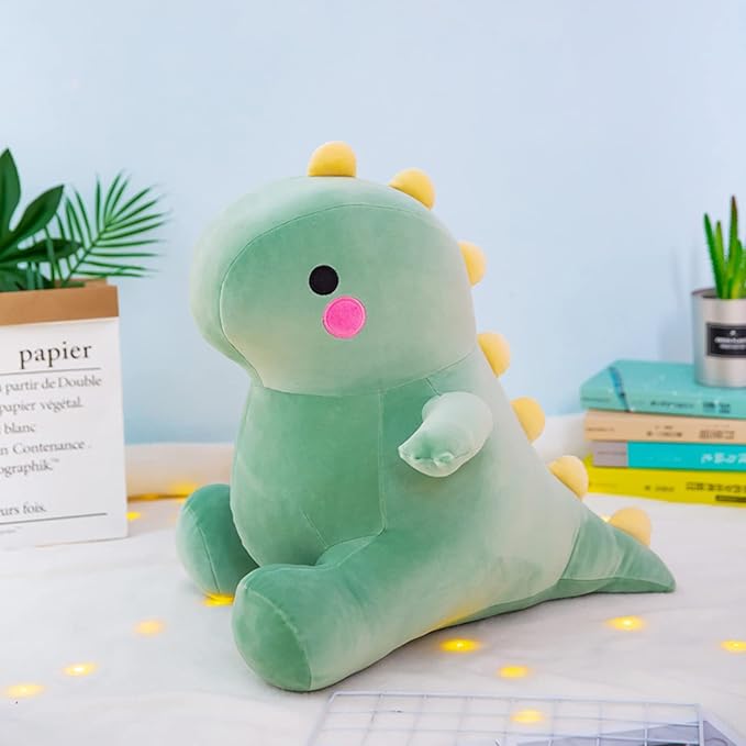 Cute Dinosaur Plush Toys, Fat Dinosaur Stuffed Animals Toys Dolls (Green,19in)