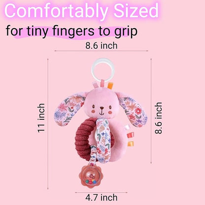 Baby Stroller Hanging Car Seat Toys for Infants 0-6 Months Girl Boy 3-4-5-6-12-18 Month Newborn Shower Gifts, Carseat Activity Sensory Toy for Babies Play Gym Travel Rattle, Crinkle, Squeaky