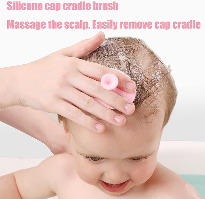 Baby Hair Brush, Cradle Cap Brush, Baby Hair Comb, Baby Hair Brush and Comb Set for Newborns & Toddlers, Baby Brush Soft Bristles, Ideal for Cradle Cap, Perfect Baby Registry Gift (Pink)