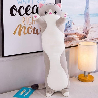 shangman Lovely Plush Cat Doll Cute Cartoon Soft Stuffed Kitten (Grey,110cm/43.3in)