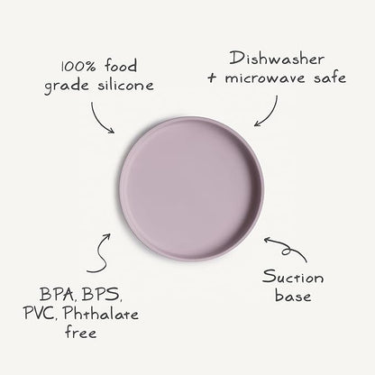 mushie Classic Silicone Suction Plate | BPA-Free Non-Slip Design (Shifting Sand)