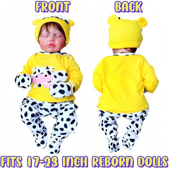 Reborn Baby Dolls Clothes for 17-22 Inch Newborn Baby Doll 17-22 Inch 5pcs Yellow