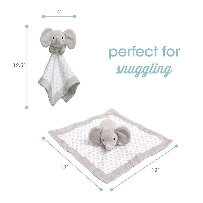 Pearhead Elephant Security Blanket, Soft Baby Lovey for Babies