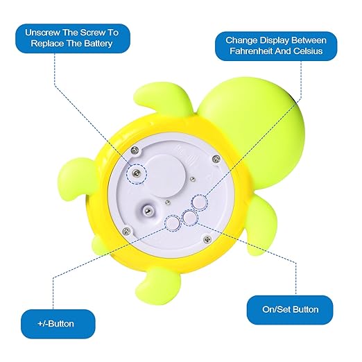 Upgrade Turtle Baby Bath Thermometer Toddlers Bath Thermometer Baby Safety BPA-Free Bath Tub Thermometer Temp Warning Water Thermometer & Room Thermometer ℃/℉