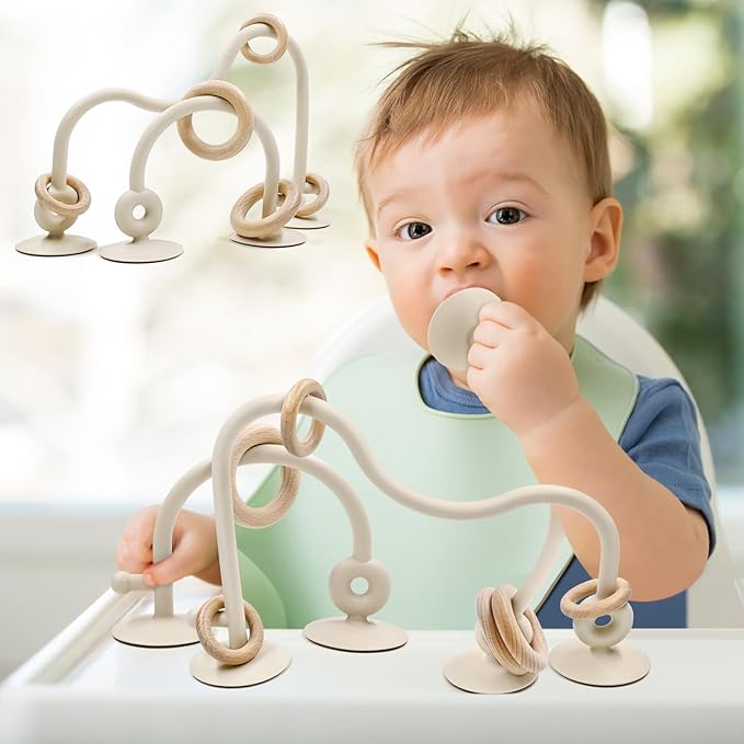 Baby Sensory Teething Chew High Chair Suction Toys for Infant 6 12 18 24
