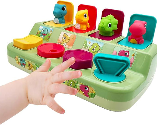 Interactive Dinosaur Pop Up Toy for Babies and Toddlers,Early Learning and Brain Development Educational Plaything 18 Months+