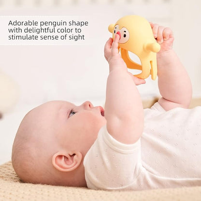 Smily Mia Smily Mia Penguin Teethers, Silicone TeethingToys for Babies 0-6Months 3-6Months, Hand