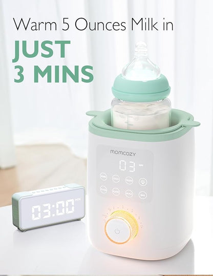 Momcozy Nutri Bottle Warmer, 9-in-1 Baby Bottle Warmer with Night Light, Accurate Temperature to Preserve Fullest Nutrients in Breast Milk, Bottle Warmers for All Bottles with Breastmilk or Formula