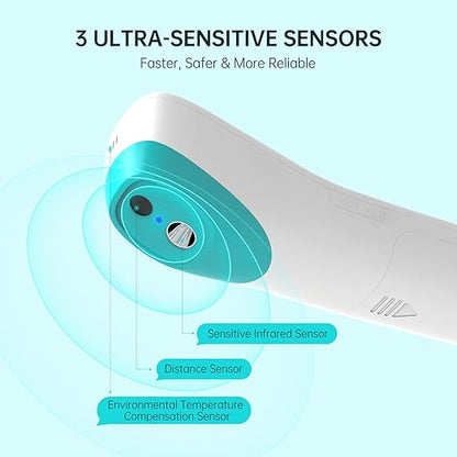 No-Touch Forehead Thermometer, 1s Accurate Reading and 3-Color Indicator 2-in-1 Infrared